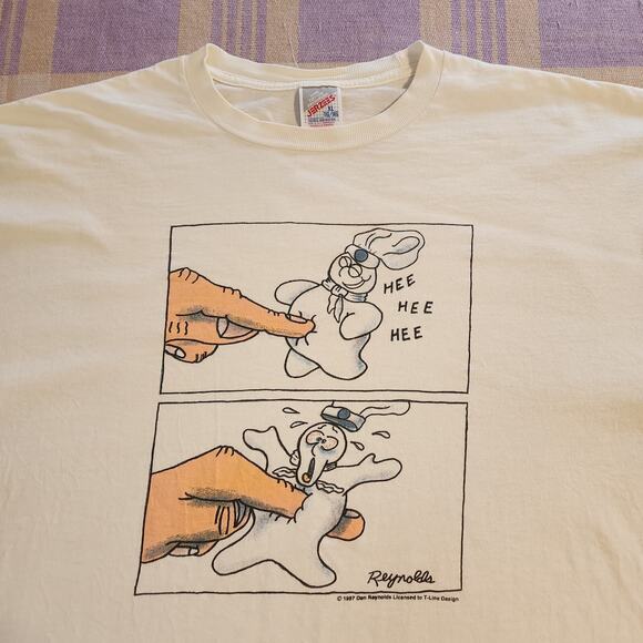 Vintage Other - Vintage 90s Mens XL Pillsbury Doughboy T-Shirt White USA Funny Parody Reynolds